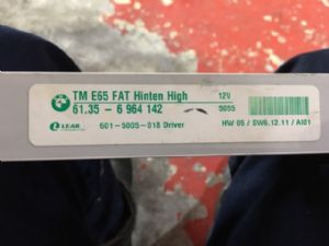 BMW 7 Series E66 730ii RR Door Control Module