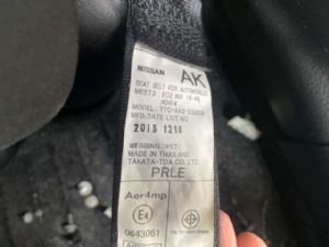 Nissan Teana L33 2013-11/2015 RF Seat Belt