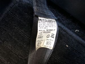 Mitsubishi Galant CY4A 2007 RF Seat Belt